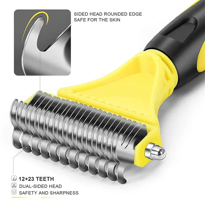 pets grooming brush Pets Stainless Steel Grooming Brush - Two-Sided Shedding and Dematting WLP Company