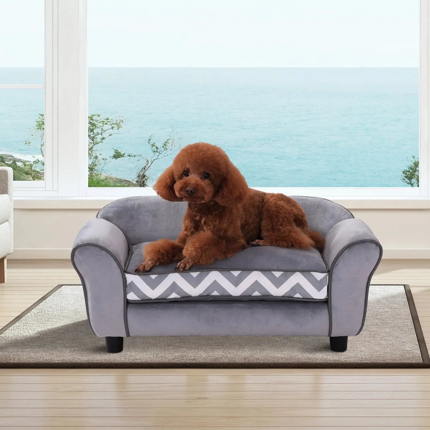Pawhut Pet Sofa Dog Bed with Padded Cushion Washable Cover WLP Company