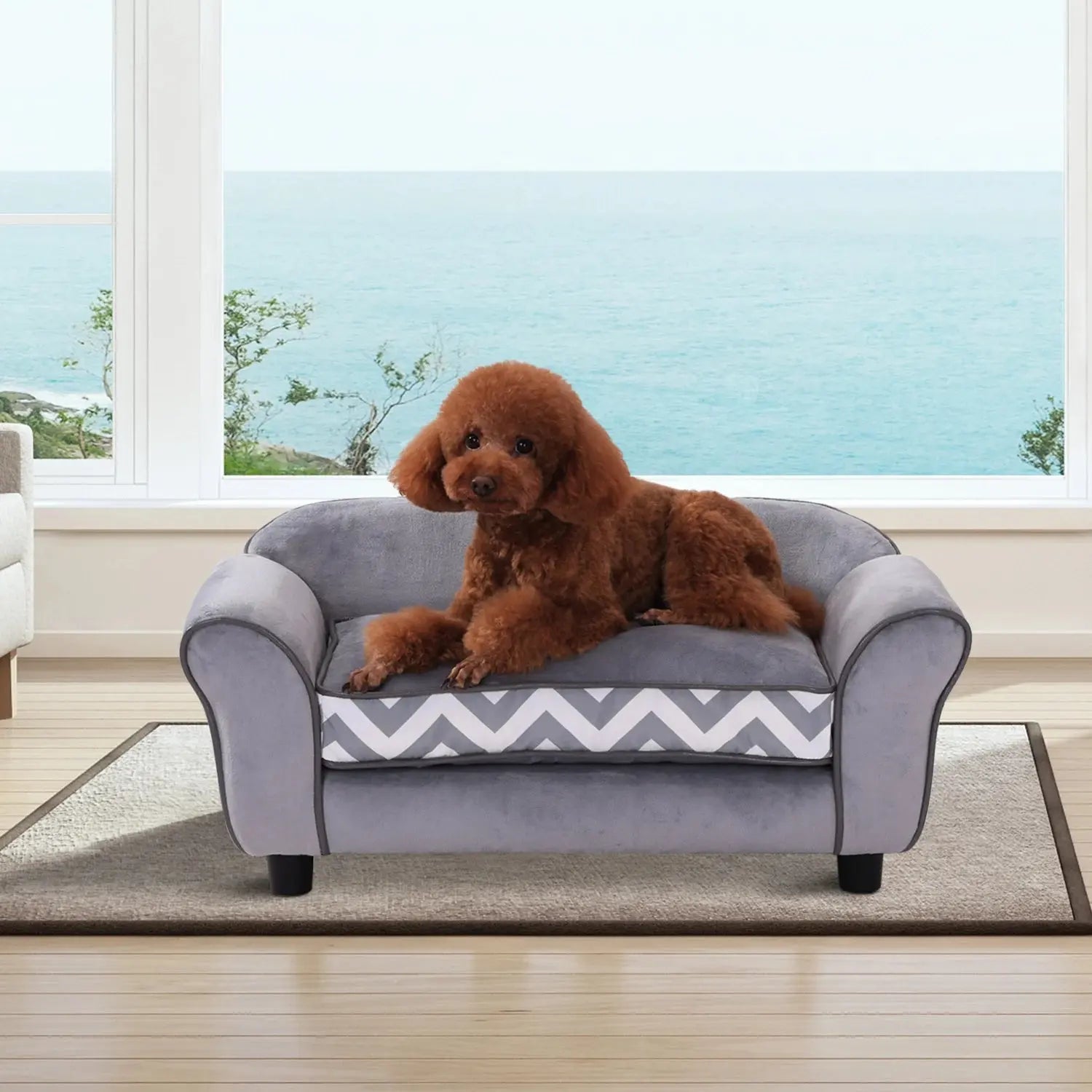 Pawhut Pet Sofa Dog Bed with Padded Cushion Washable Cover WLP Company