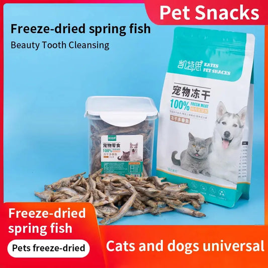 freeze-dried fish Freeze-dried spring fish, cat snacks, dried small fish, pet dogs, freeze-dried beautiful hair and teeth cleaning WLP Company