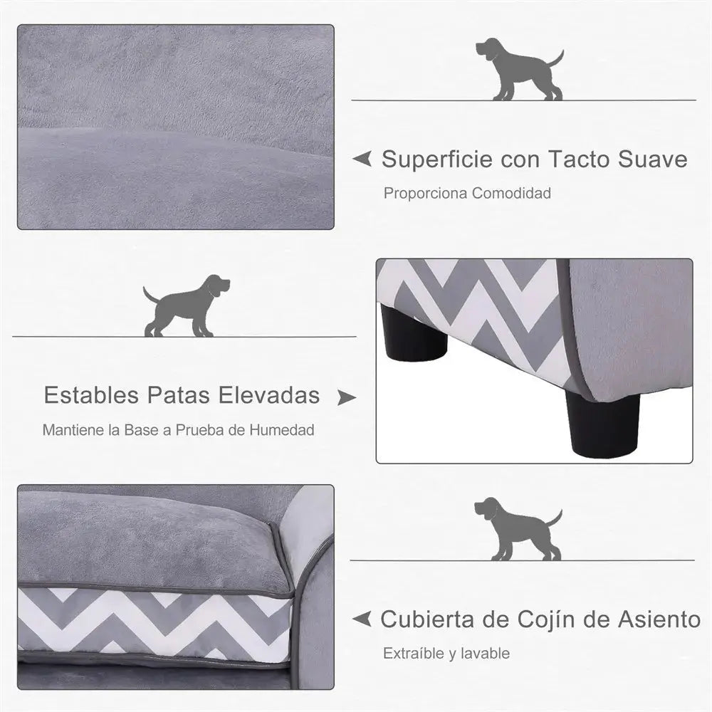 Pawhut Pet Sofa Dog Bed with Padded Cushion Washable Cover WLP Company