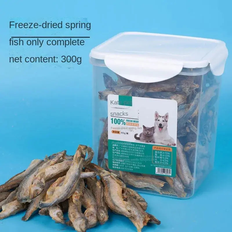 freeze-dried fish Freeze-dried spring fish, cat snacks, dried small fish, pet dogs, freeze-dried beautiful hair and teeth cleaning WLP Company