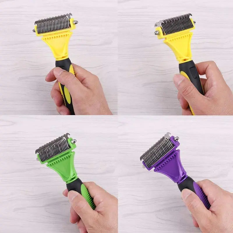 pets grooming brush Pets Stainless Steel Grooming Brush - Two-Sided Shedding and Dematting WLP Company
