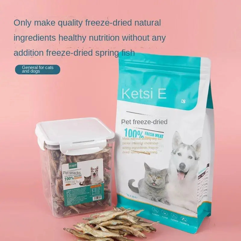freeze-dried fish Freeze-dried spring fish, cat snacks, dried small fish, pet dogs, freeze-dried beautiful hair and teeth cleaning WLP Company