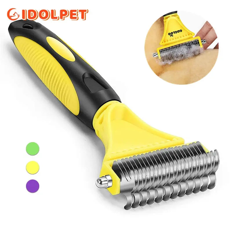 pets grooming brush Pets Stainless Steel Grooming Brush - Two-Sided Shedding and Dematting WLP Company
