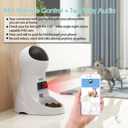 Iseebiz 3L Automatic Pet Feeder With Voice Record - Smart Feeding Solution