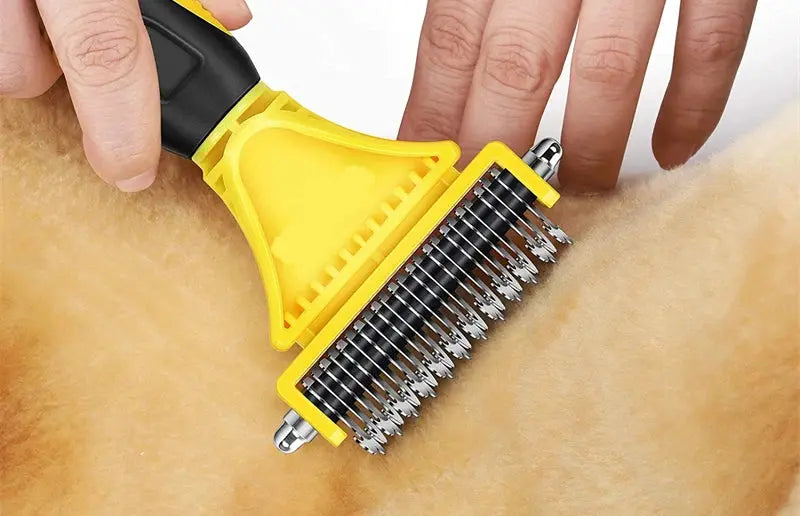 pets grooming brush Pets Stainless Steel Grooming Brush - Two-Sided Shedding and Dematting WLP Company