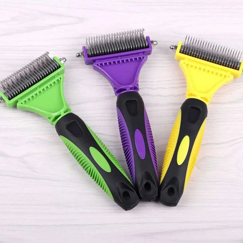 pets grooming brush Pets Stainless Steel Grooming Brush - Two-Sided Shedding and Dematting WLP Company
