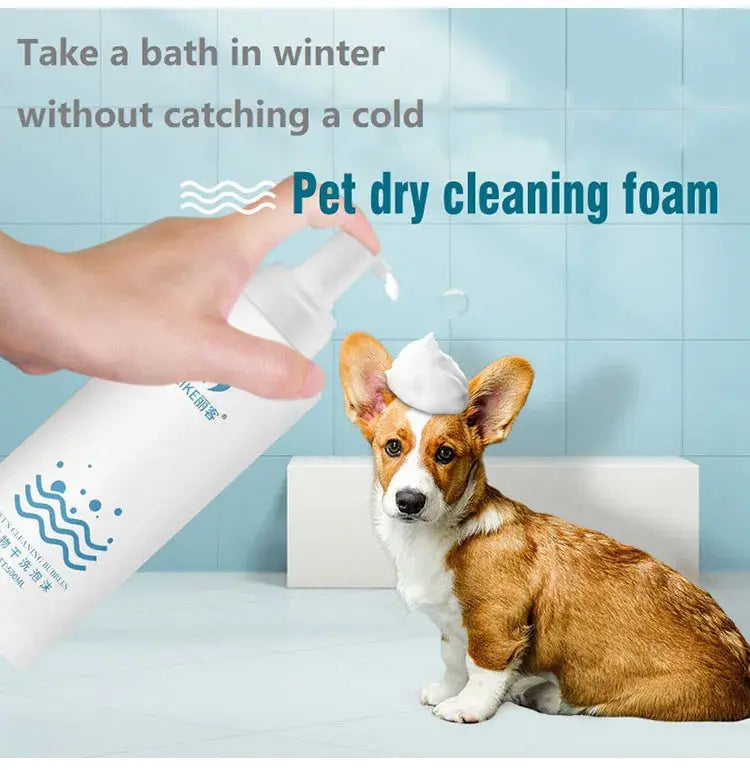 Pet Dry Cleaning Foam, Water-Free, Dog, Cat, Puppy Shower Gel, Super Shampoo Deodorant WLP Company