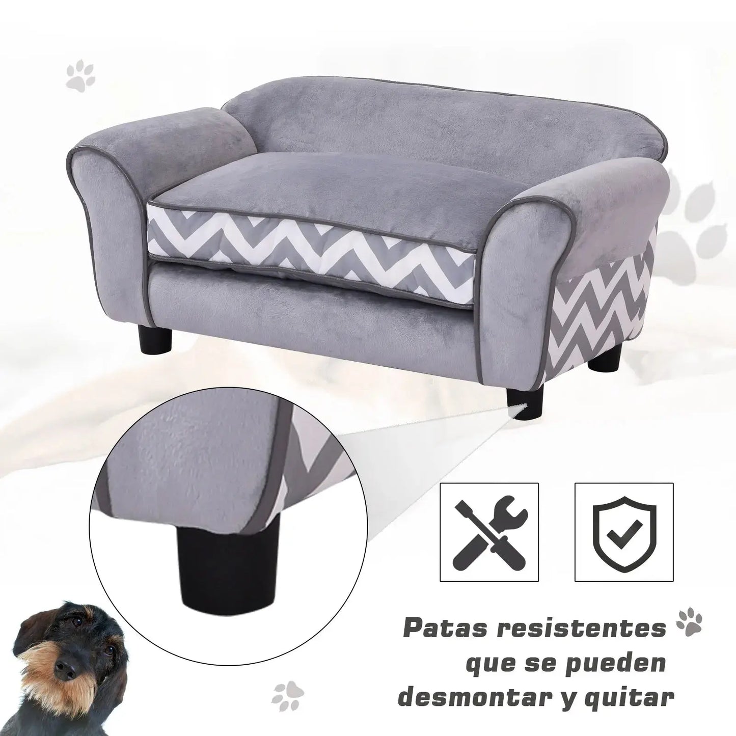 Pawhut Pet Sofa Dog Bed with Padded Cushion Washable Cover WLP Company