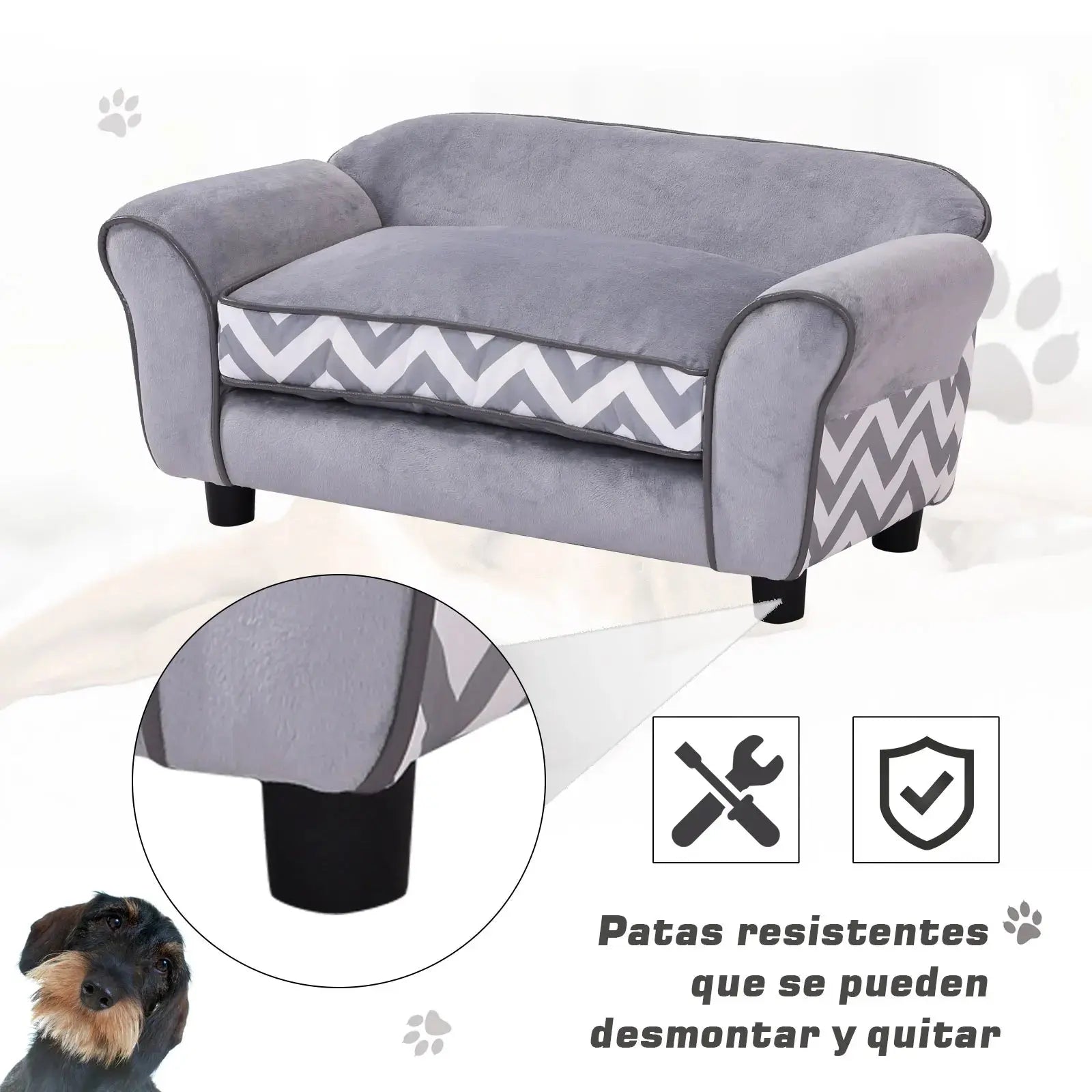 Pawhut Pet Sofa Dog Bed with Padded Cushion Washable Cover WLP Company