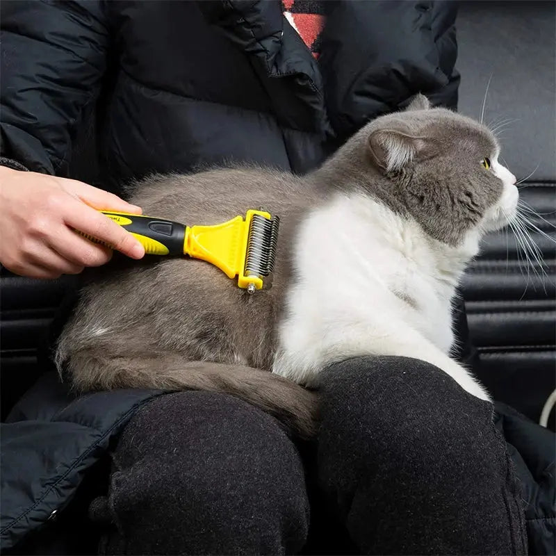 pets grooming brush Pets Stainless Steel Grooming Brush - Two-Sided Shedding and Dematting WLP Company