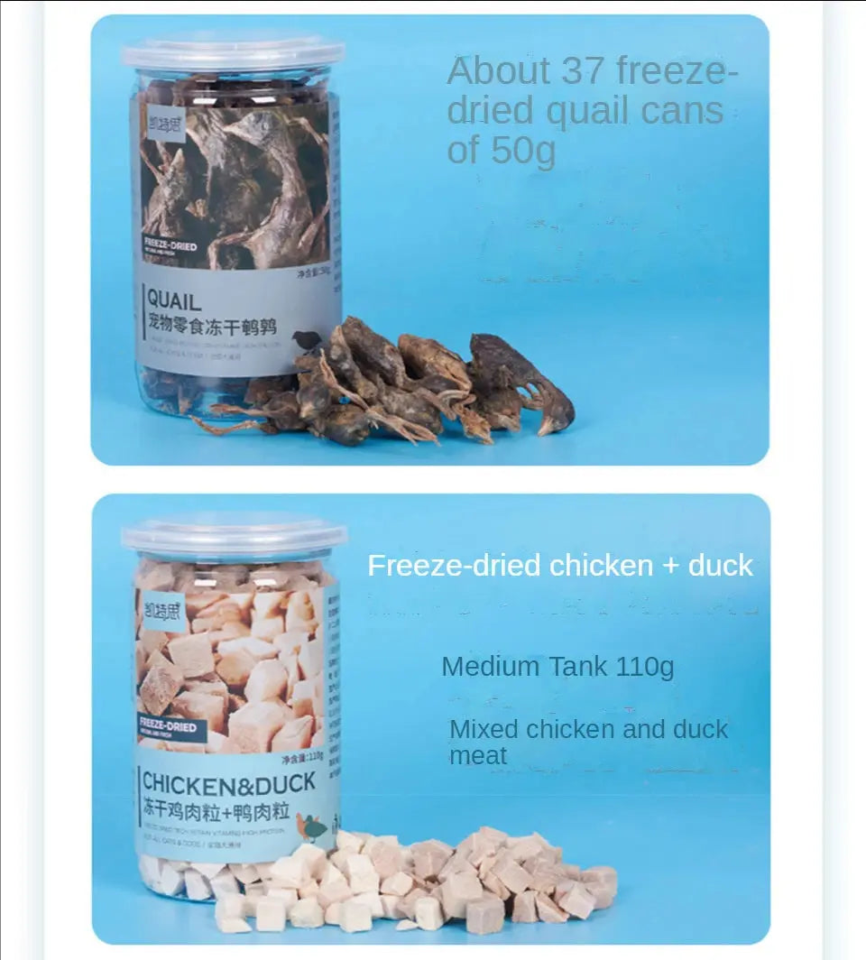 Pet Snacks Canned Freeze-Dried Chicken, Duck, Beef, and Quail Eggs WLP Company