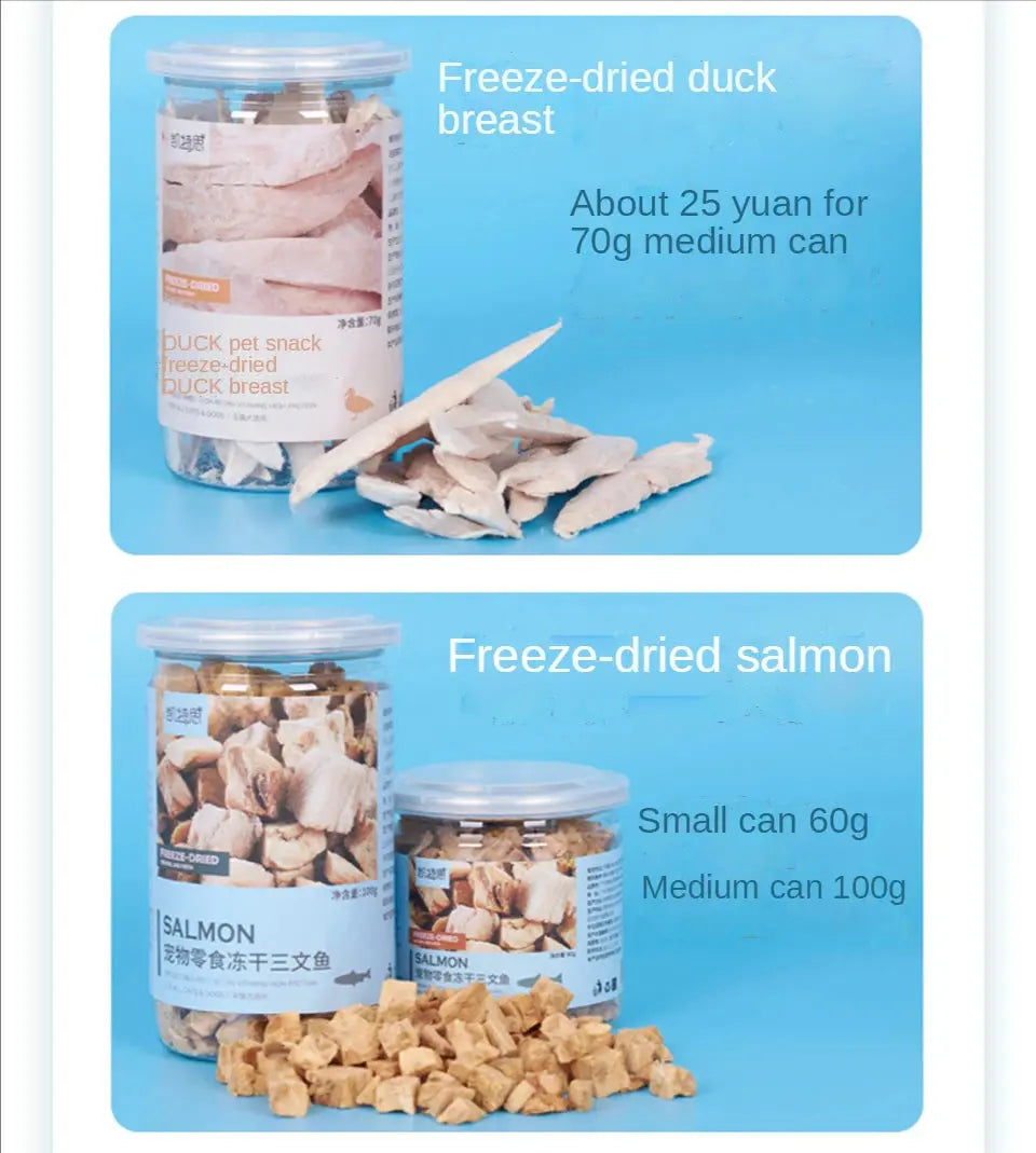 Pet Snacks Canned Freeze-Dried Chicken, Duck, Beef, and Quail Eggs WLP Company