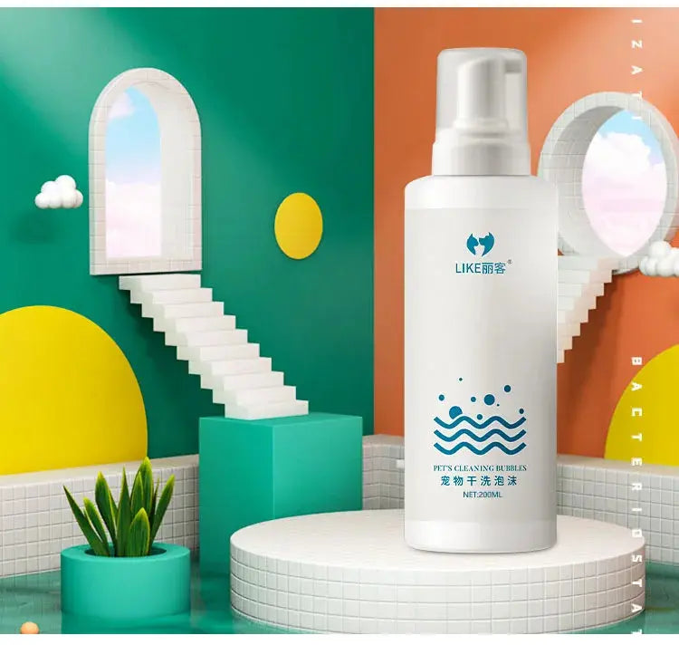 Pet Dry Cleaning Foam, Water-Free, Dog, Cat, Puppy Shower Gel, Super Shampoo Deodorant WLP Company