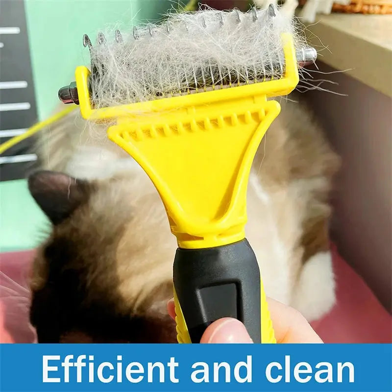 pets grooming brush Pets Stainless Steel Grooming Brush - Two-Sided Shedding and Dematting WLP Company