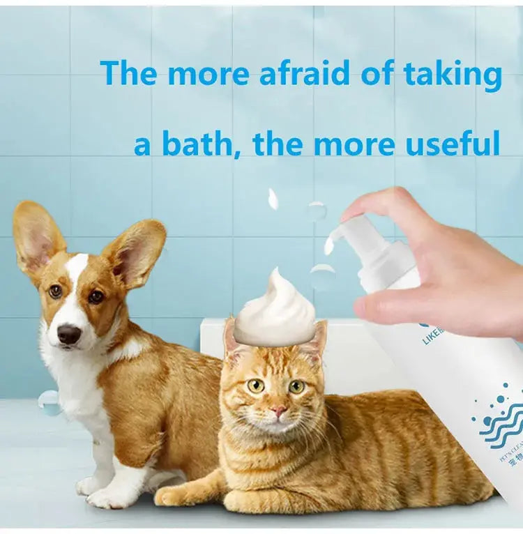 Pet Dry Cleaning Foam, Water-Free, Dog, Cat, Puppy Shower Gel, Super Shampoo Deodorant WLP Company