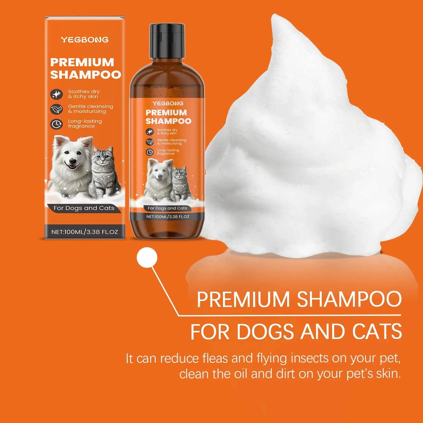 Natural Pet Shampoo for Dogs & Cats, Coconut Oil Derivative Formula WLP Company