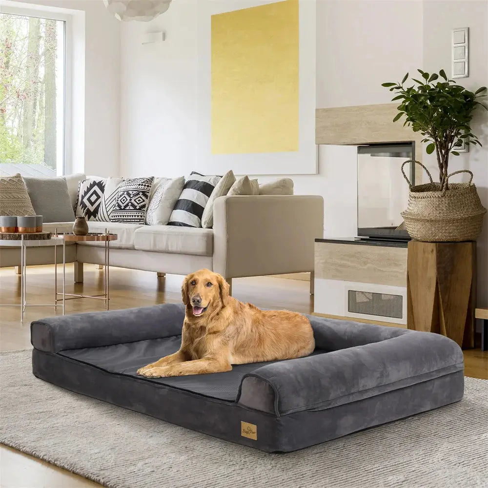 XXXL Large Calming Dog Bed Orthopedic Memory Foam Sofa Couch Waterproof Removable Cover Plush Mat for Small Medium Large Dogs WLP Company