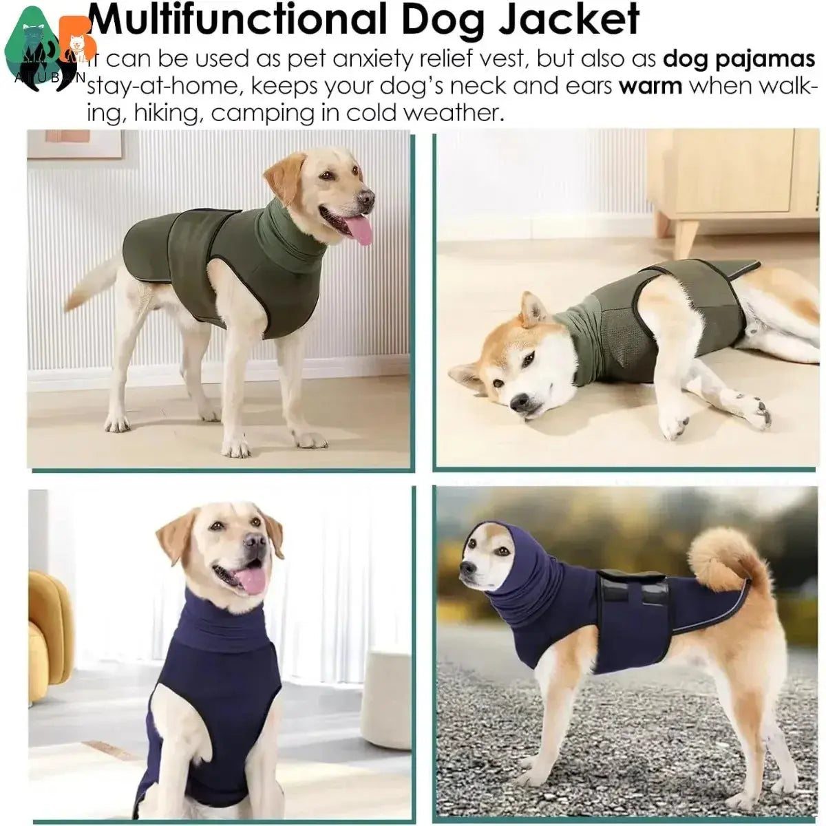 Dog anxiety vest /Calming Vest with Hoodie for noise WLP Company