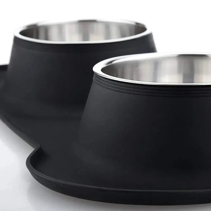 antislip dog bowl Antislip Double Dog Bowl With Silicone Durable Stainless Steel WLP Company