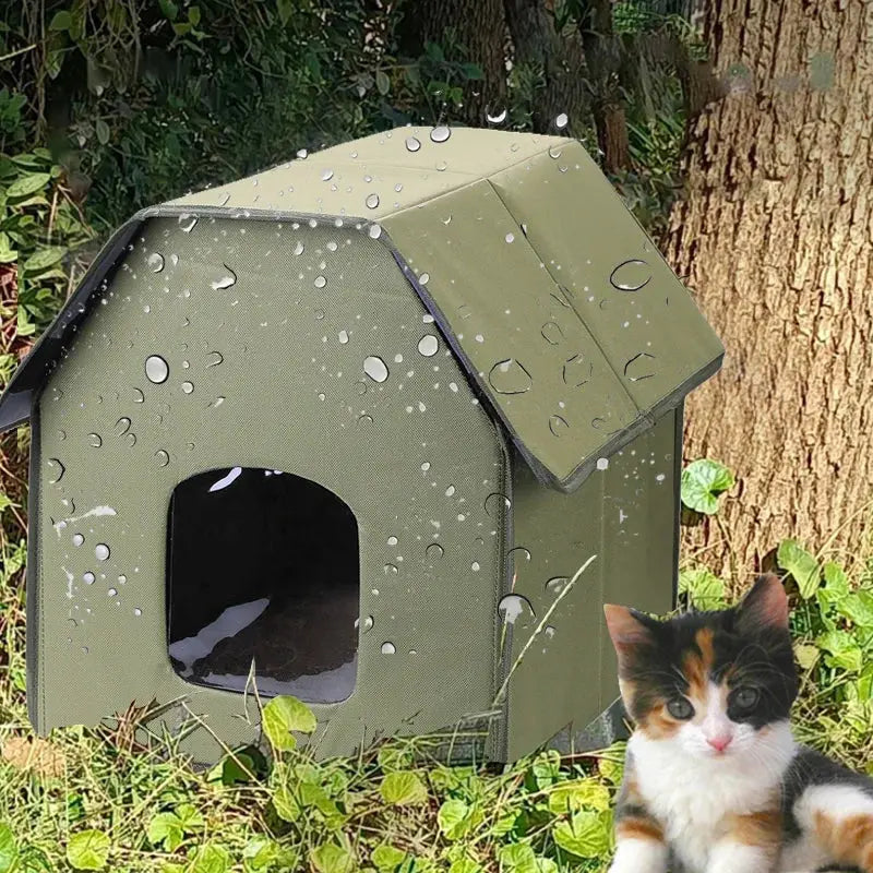 outdoor cat nest Outdoor Stray Cat Nest Waterproof Breathable Oxford Cloth Foldable Cat Kennel WLP Company