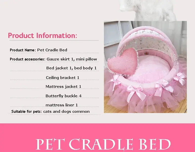 High-End Comfort Luxury Pet Bed - Coral Velvet Cradle with Aluminum Bracket WLP Company