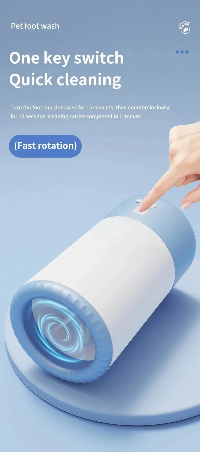 Pet Foot Washing Machine Electric Pet Paw Cleaner Automatic Dog Quick Cleaner Pet Paw Portable Low Noise Waterproof Foot Cup WLP Company