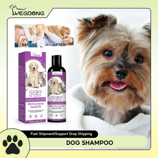 Pet Shampoo Flea Killer Hair Softening Relieve Itching Ph Balanced Cleaning Moisturizing Smooth Dog Shampoo for Sensitive Skin WLP Company