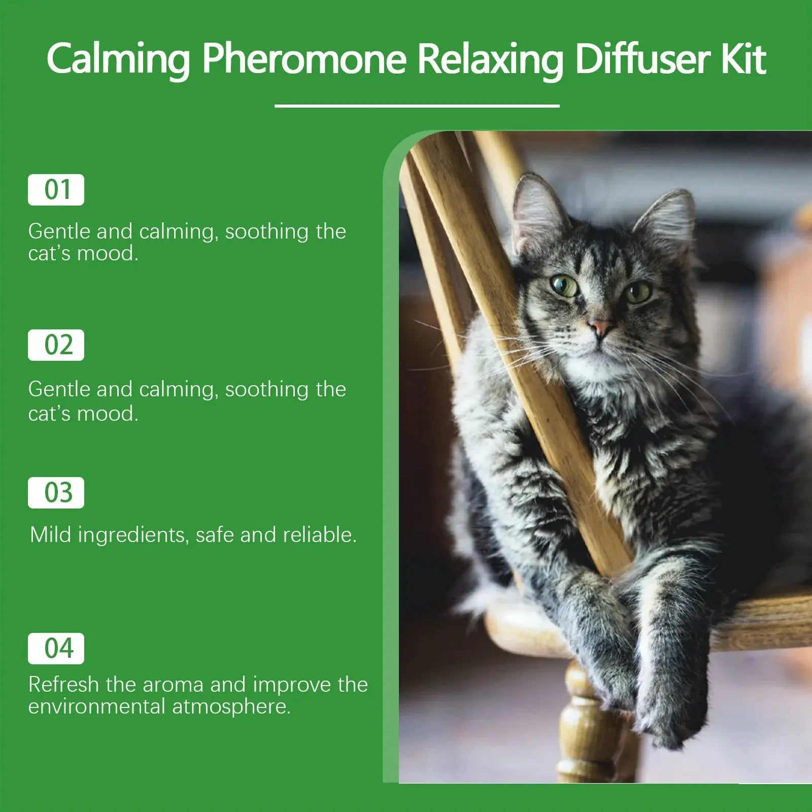 Cat Calming Diffuser Cat Pheromone Plug-In Relaxants Prevent Howling Pet Dogs Anti-Anxiety Reduces Anxiety Cat Calming Liquid WLP Company