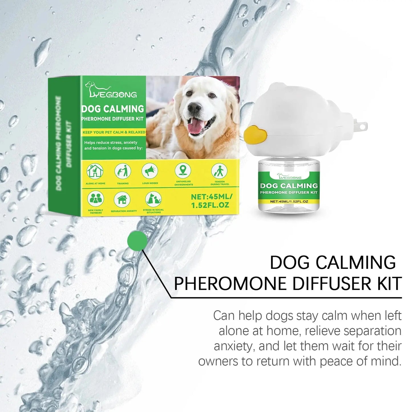 Dog Calming Diffuser Kit, Anxiety Relief For Pets With Separation Stress, Helps Reduce Fear Of Fireworks & New Environments WLP Company