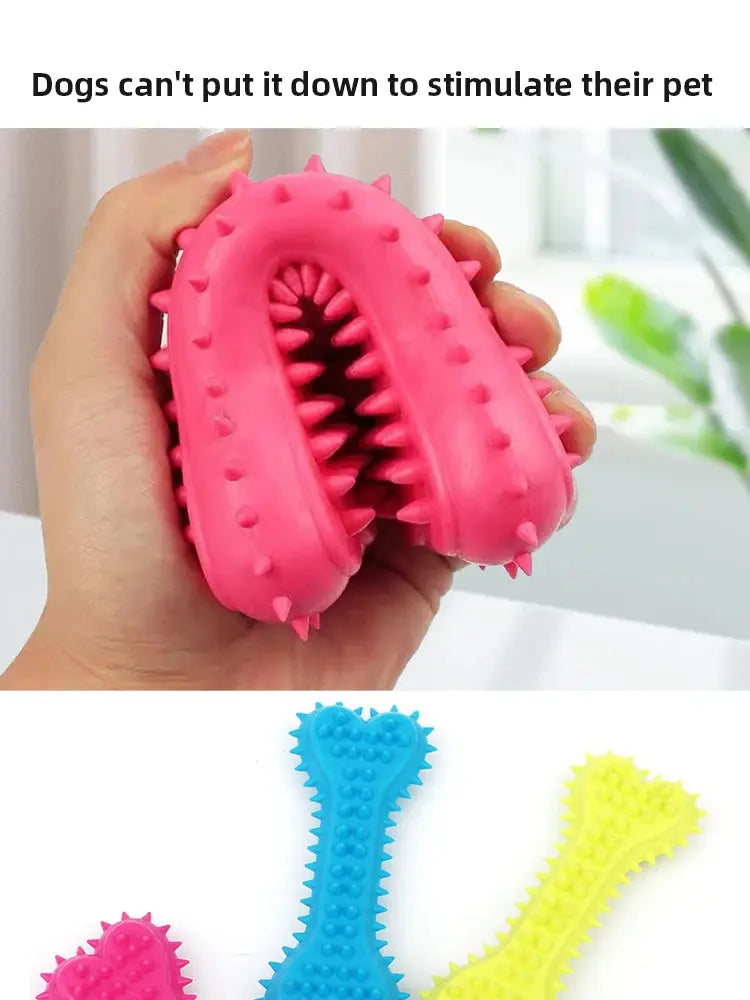 1PC Pet Chew Toy Soft Rubber Bite-resistance Bone Shape Teeth Grinding Chewing Toys for Small Dogs Training Pet Supplies WLP Company