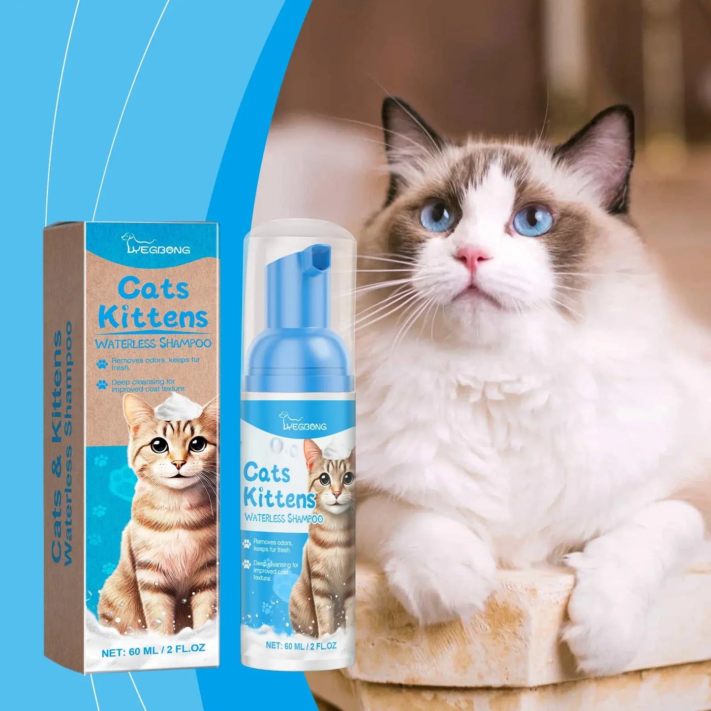 Waterless Dog Shampoo Moisturizing Hair Body Deodorizing Dry Cleaning Body Wash Conditioner Itch Relief Mite Pet No Washing Gel WLP Company