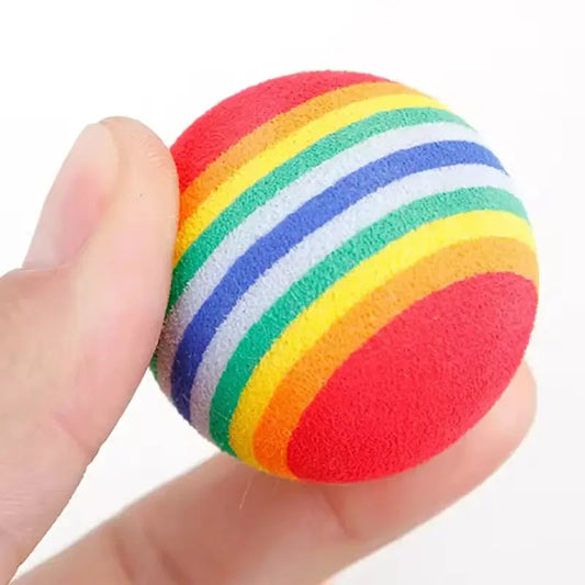 3/5/10 Rainbow Cat Toy Balls Striped Elastic Balls Wear resistant and Bite resistant Rubber Balls Suitable for Cats to Play with WLP Company