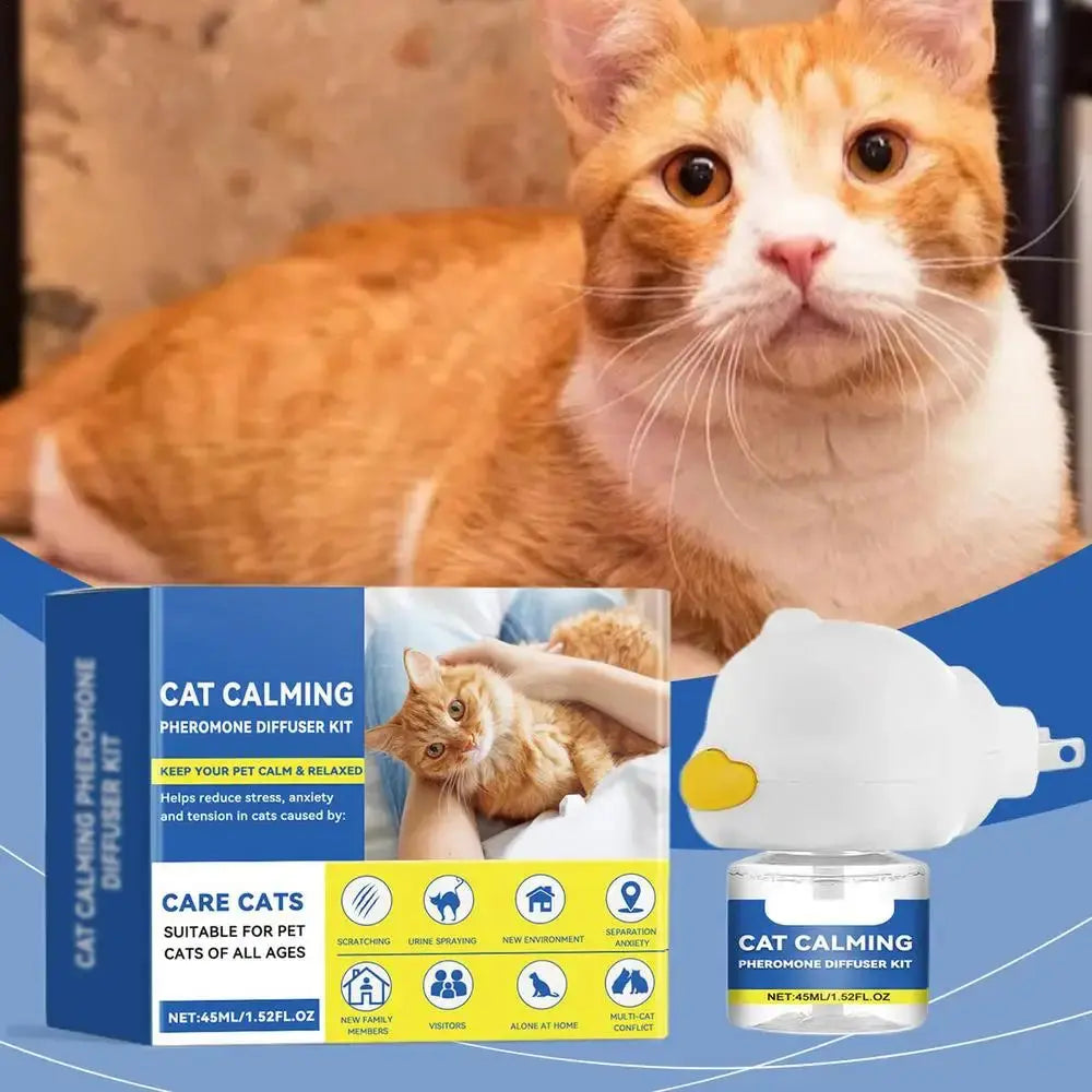 Cat Calming Diffuser Cat Emotion Diffuser 45ml Long Lasting Pheromone Plug-in Relaxants Calm Relaxing Home Cat Calm Relaxing WLP Company