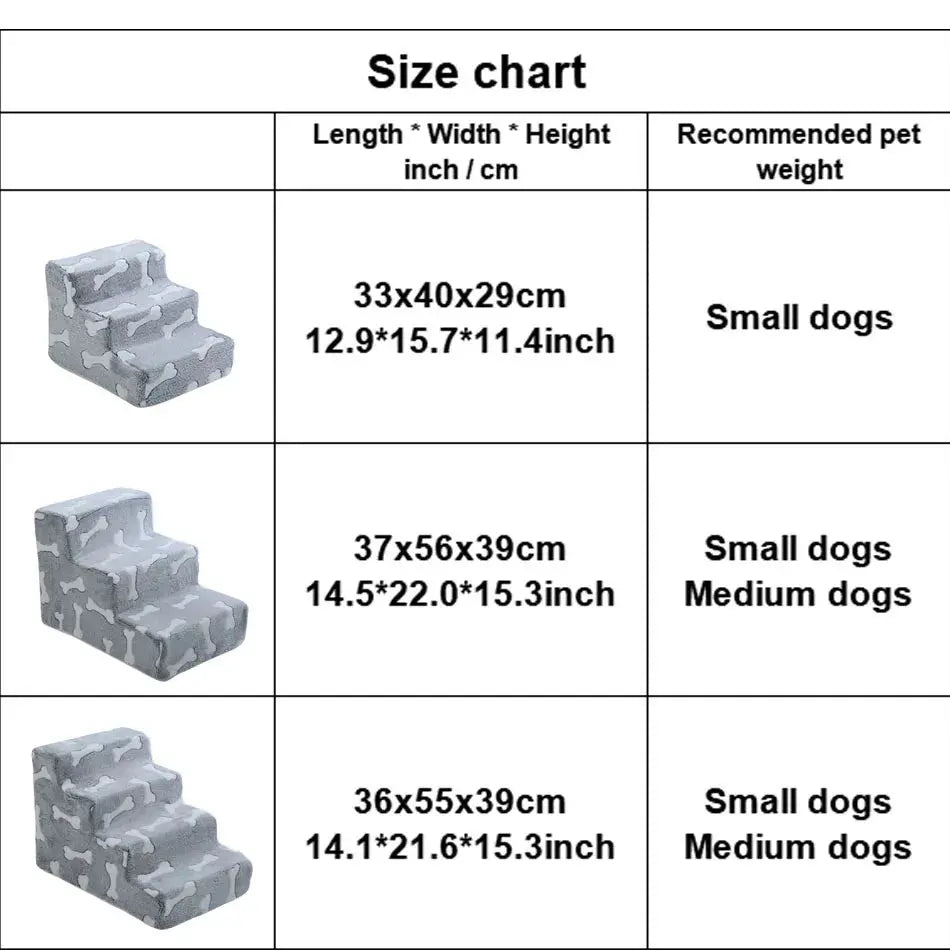 dog stairs Ladder Dogs Pets Bone Shape Puppy Stairs Beside The Sofa Bed Ramp for Dogs Protecting Pet Joint Safety Stairs for Elderly Dogs WLP Company