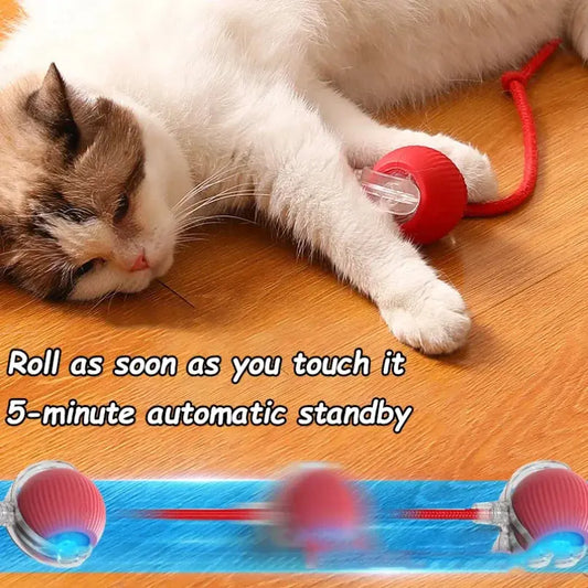 Cat toys Cat Interactive Ball Toys Automatic Rolling Ball Faux Tail Rechargeable Smart Pet Electric Toy Dog Cat Training Imitate Mouse WLP Company