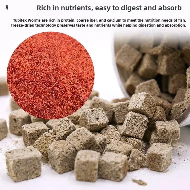 Freeze Dried Tubifex Worms Red Thread Worm Patch Food for Tropical Fish and Amphibians WLP Company