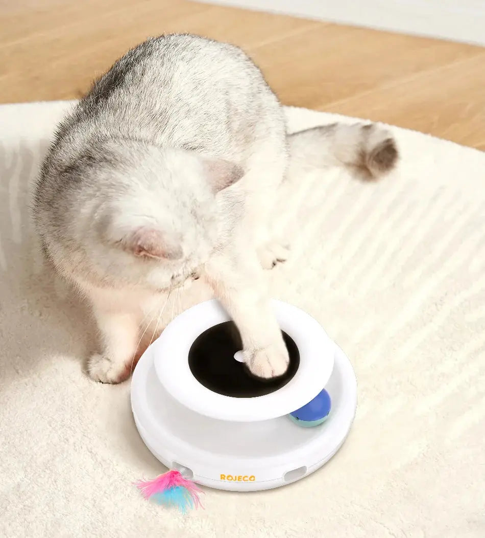ROJECO 2 in 1 Smart Cat Toys Automatic Feather Fun Ball Toy Set WLP Company