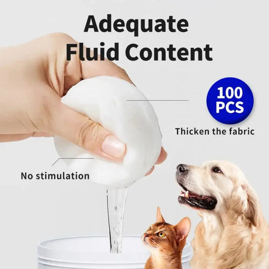 100pcs Pet Wipes for Cats Dogs Tearmark Wet Wipes Cats and Dogs Universal No Irritation Eye Cleaning Wipes Pet Supplies WLP Company