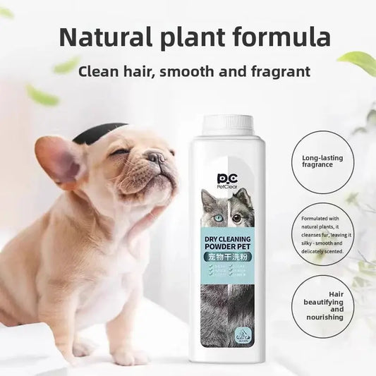PETCLEAR 360g Pet Dry Shampoo Cleaning Powder Dog Cat Waterless Bath Powder Dog Odor Deodorizer Plant-Based Pet Cleaning Powder WLP Company