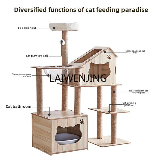 Cat Climbing Frame Nest Tree with Litter Box - Premium Quality