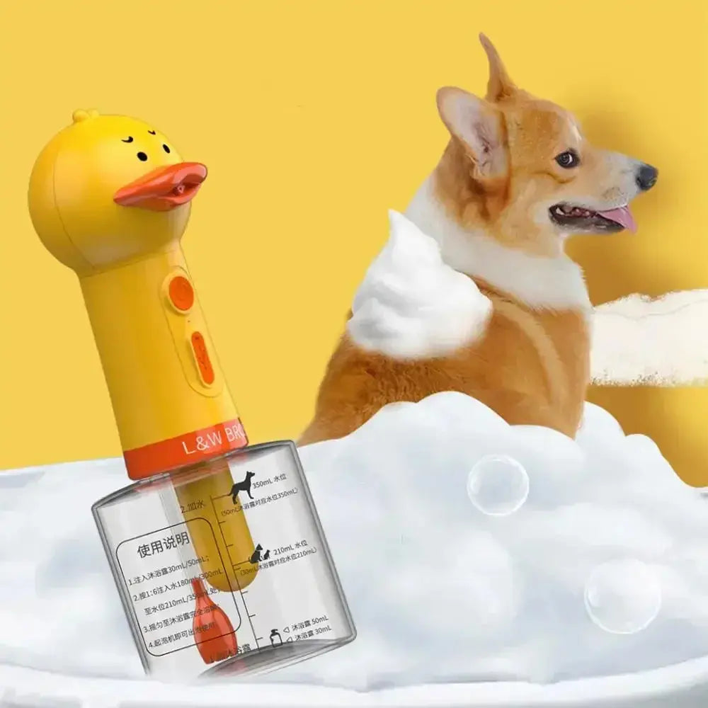 Electric Shampoo Foamer Pet Foaming Soap Dispenser Pets Bathing Bubbler Dog Shampoo Dispenser Shampoo Sprayer Little Yellow Duck WLP Company