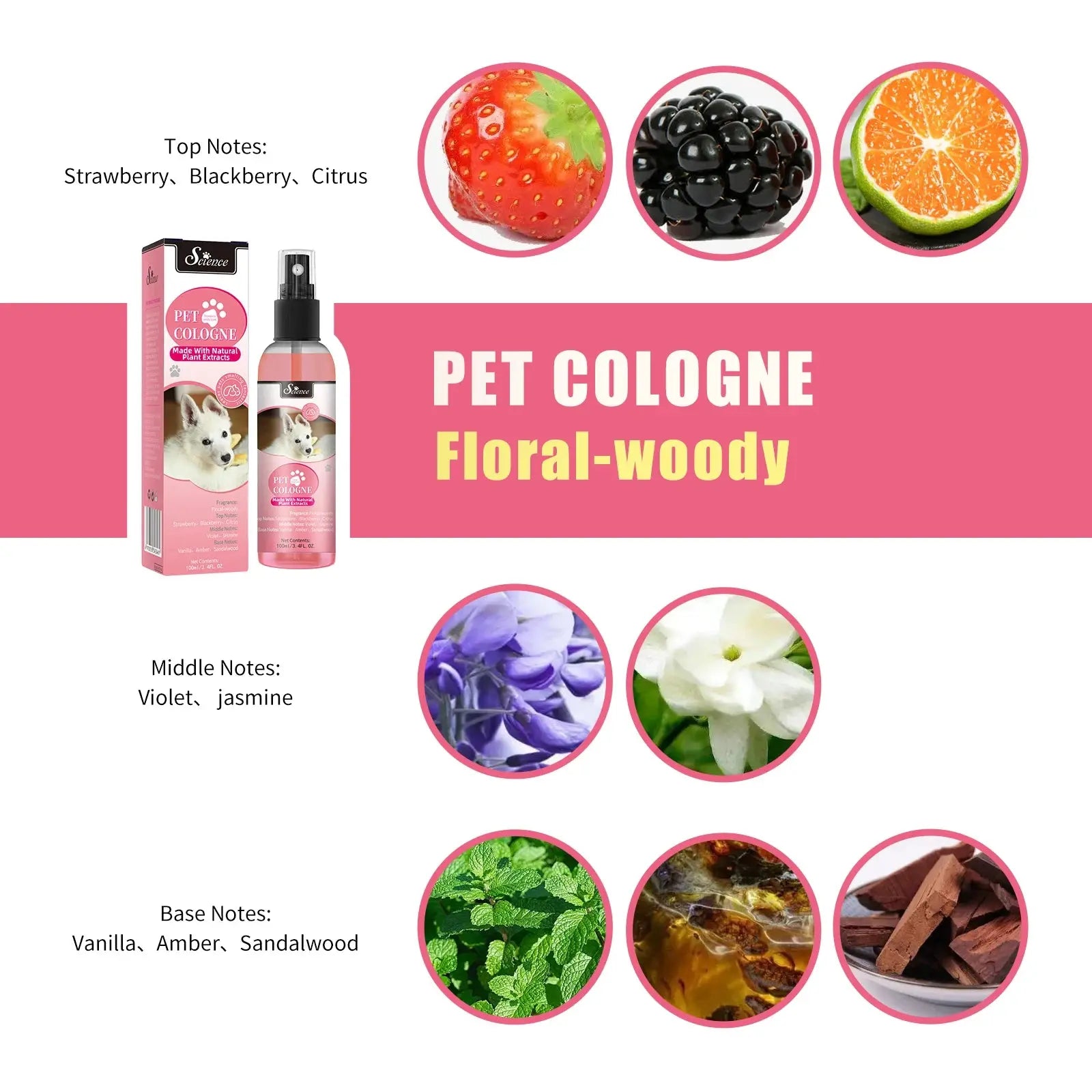 pet deodorizing spray 100 Ml Pet Deodorizing Perfume Spray, Cats & Dogs Eliminating Odors Natural Long-Lasting Fragrance (Lemon, Orange And Lavender) WLP Company