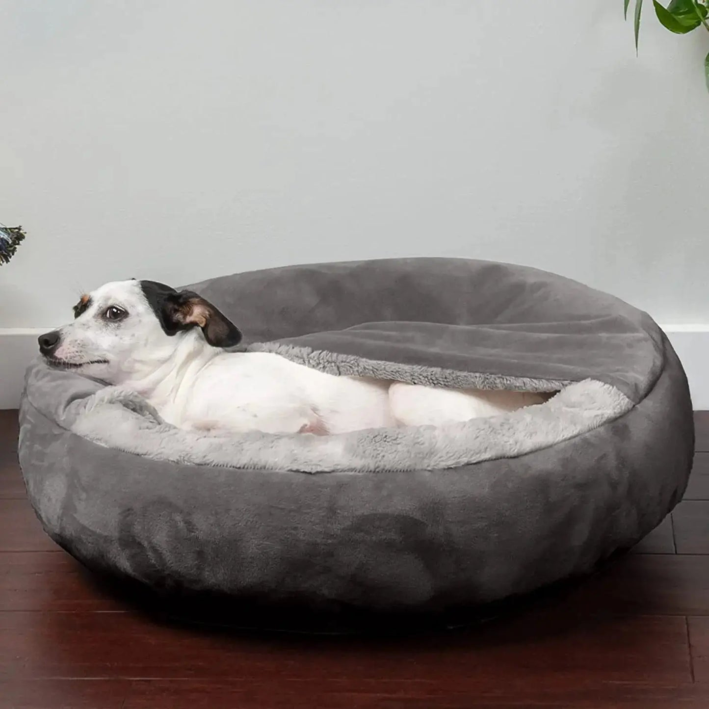 Semi-closed Dog Kennel Small and Medium Pet Sleeping Pad - Corduroy Winter Warm WLP Company