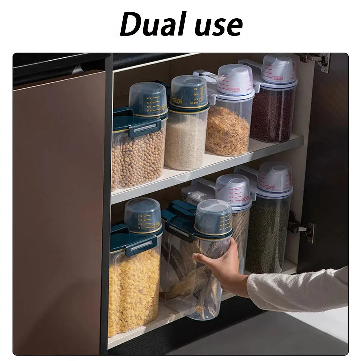 dog food storage Pail Plastic Storage Tank with Measuring Cup Container Moisture-proof Sealed Jar Pet Supplies Accessories WLP Company