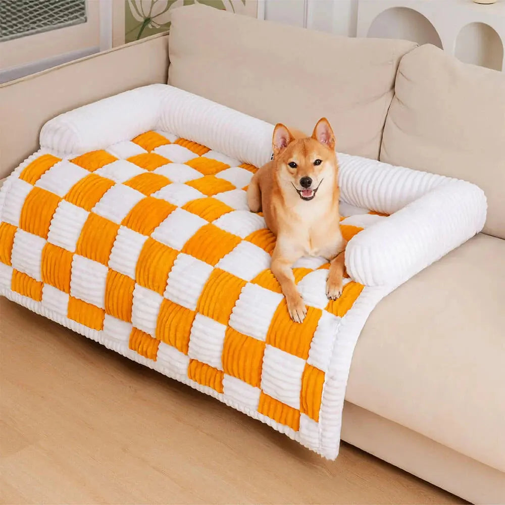 Plush Dog Bed Sofa Couch For Large Dogs Pet House Mat Warm Nest Beds Kennel Soft Cat Puppy Cushion Long Plush Blanket Sofa Cover WLP Company