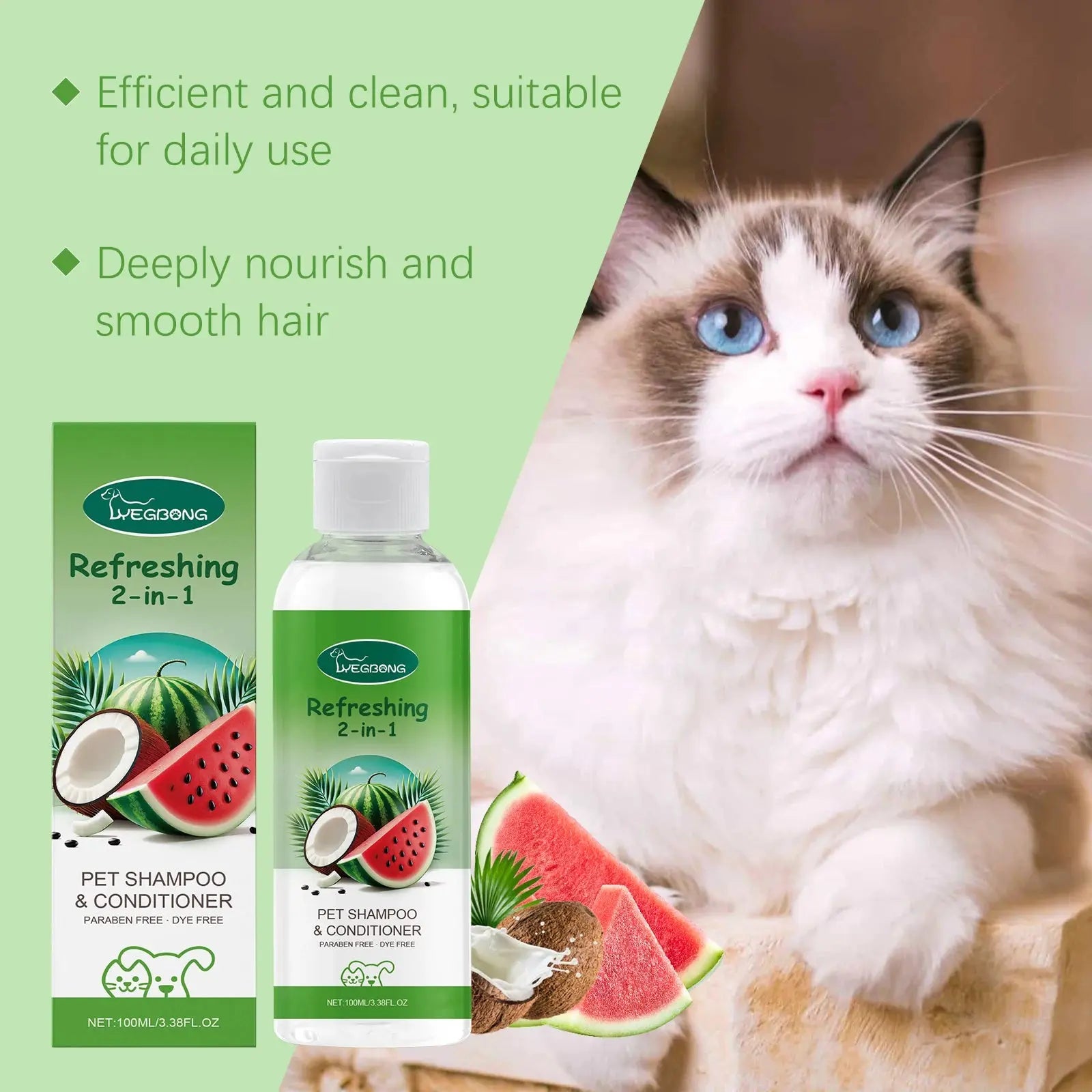 dog shampoo Yegbong Pet Shampoo Conditioner 2-in-1 Remove Dirt Smooth Fur Relieve Itching Deodorizing Long Lasting Fragrance Dogs Shower Gel WLP Company
