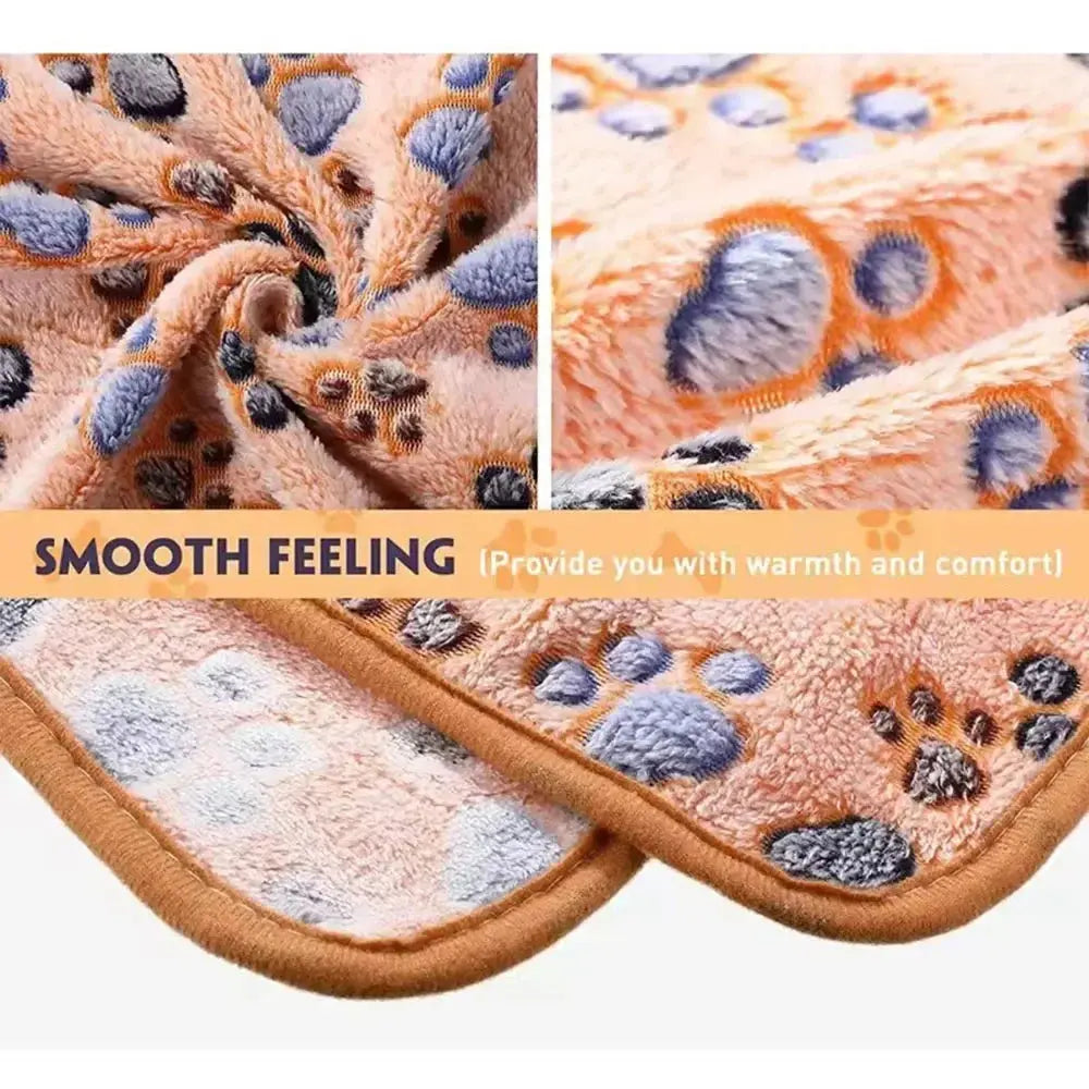 Dog Blanket Washable Fuzzy Soft Pet Mat Throw Cover for Kennel Crate Bed Cute Paw Pattern Puppy Cat Bed Blanket Mat Pet Blankets WLP Company
