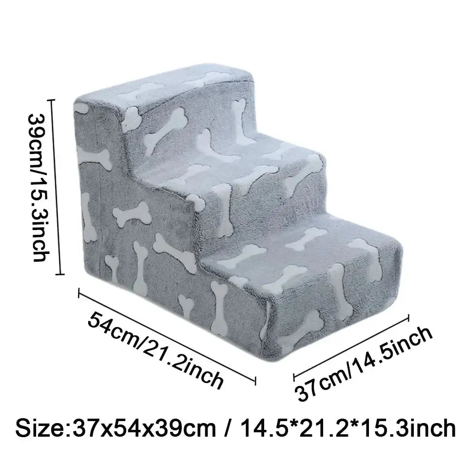 dog stairs Ladder Dogs Pets Bone Shape Puppy Stairs Beside The Sofa Bed Ramp for Dogs Protecting Pet Joint Safety Stairs for Elderly Dogs WLP Company